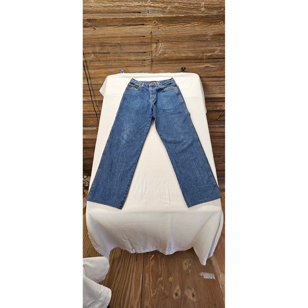 Perry Ellis America Mens Carpenter Jeans Blue Denim Straight Leg Workwear 28x27